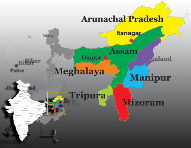 NortheastIndia map